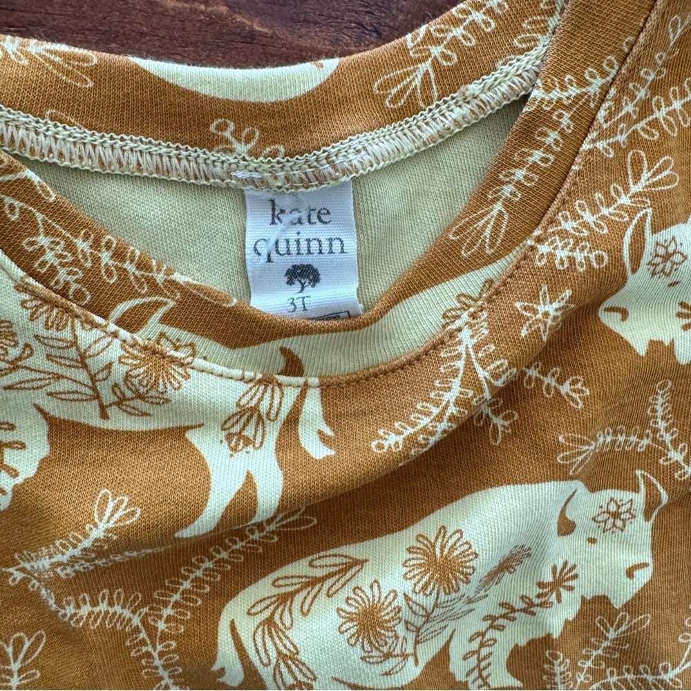 NWOT kate quinn Retro Western Short Sleeve Pajama Set 3T - Picture 3 of 3